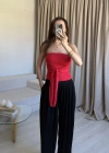 Kırmızı Brshk Fiyonklu Crop