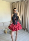 Kırmızı Katkat Balon Elbise