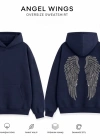 Lacivert Angel Taşlı Sweatshirt