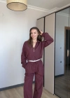 Mürdüm Paraşüt Ceket Pantolon Takım
