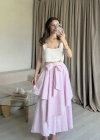 Pembe Etek Görünümlü Pantolon