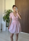 Pembe Fistolu Astarlı Elbise