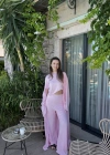 Pembe Üçlü Basic Eşofman Takım
