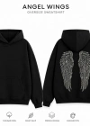 Siyah Angel Taşlı Sweatshirt