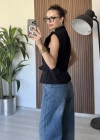Siyah Apoletli Denim Yelek