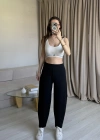 Siyah Crep Balon Pantolon