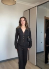 Siyah Düğmeli Zr Model Takım