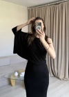 Siyah Tek Kol Modal Elbise