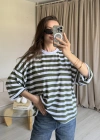 Yeşil Çizgi Bağlama Tshirt
