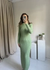 Yeşil Uzun Triko Elbise