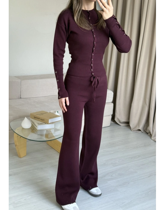 Mürdüm Çıtçıtlı Triko Takım