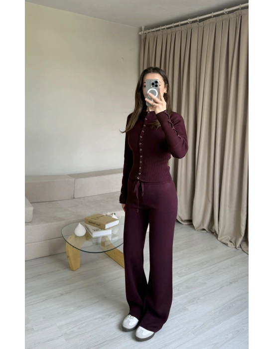 Mürdüm Çıtçıtlı Triko Takım