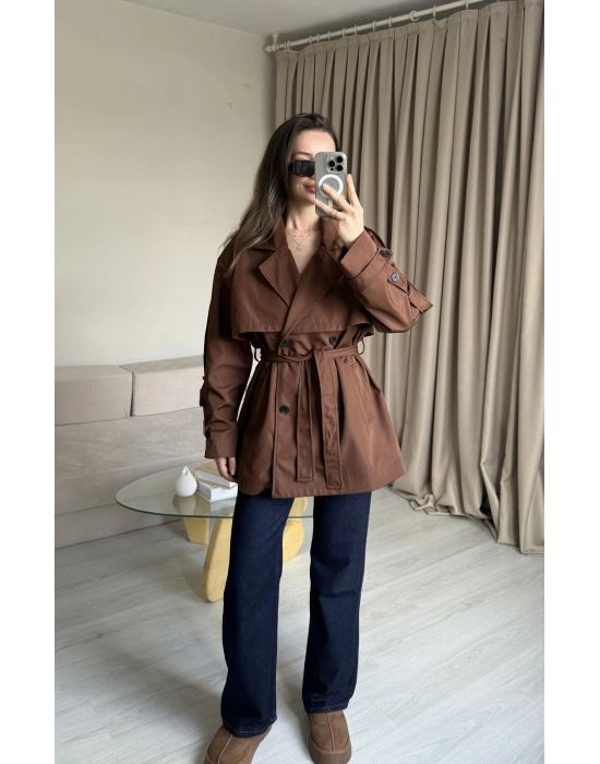 Kahve Ara Boy Trençkot