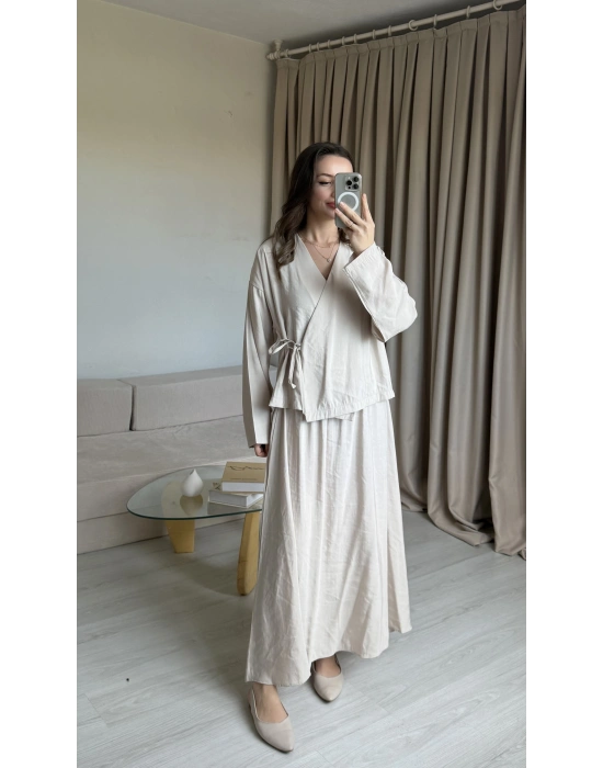 Krem Bağlama Etek Takım