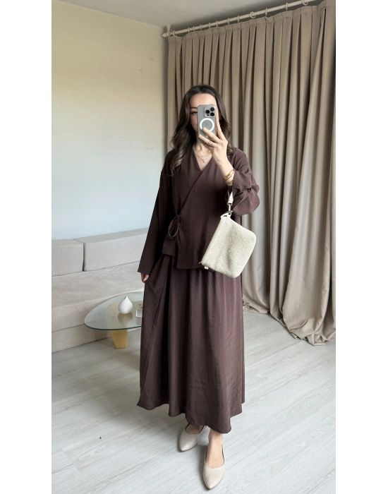 Kahve Bağlama Etek Takım