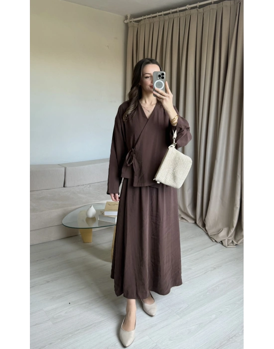 Kahve Bağlama Etek Takım