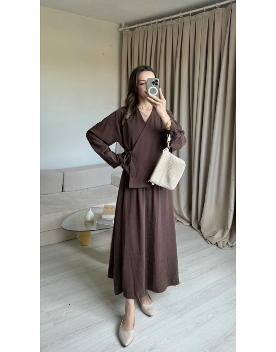 Kahve Bağlama Etek Takım