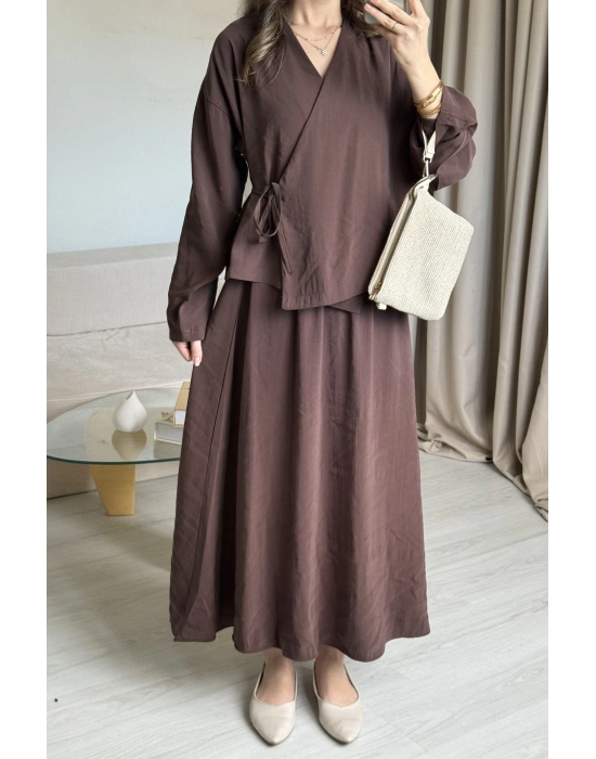 Kahve Bağlama Etek Takım