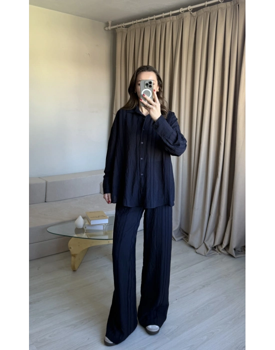 Lacivert Zr Model Gömlek Takım