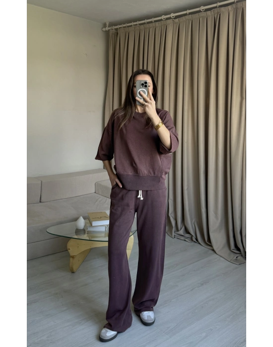 Gül Kurusu Eskitme Eşofman Takımı