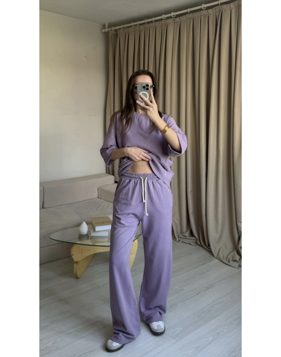 Lila Eskitme Eşofman Takımı