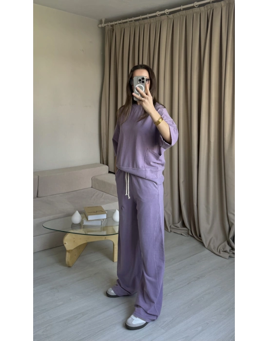 Lila Eskitme Eşofman Takımı