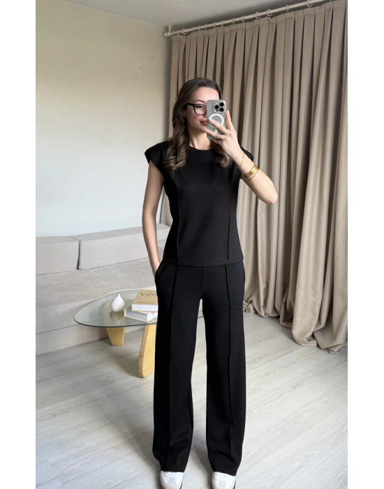 Siyah Vatkalı Çima Dikiş İkili Takım