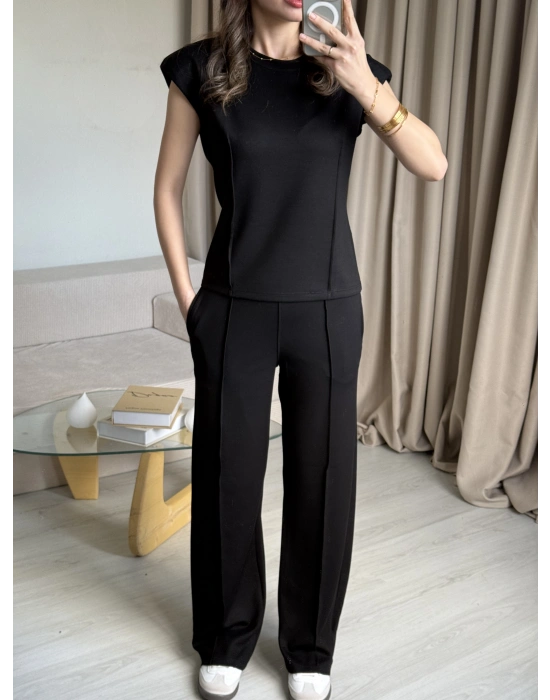 Siyah Vatkalı Çima Dikiş İkili Takım