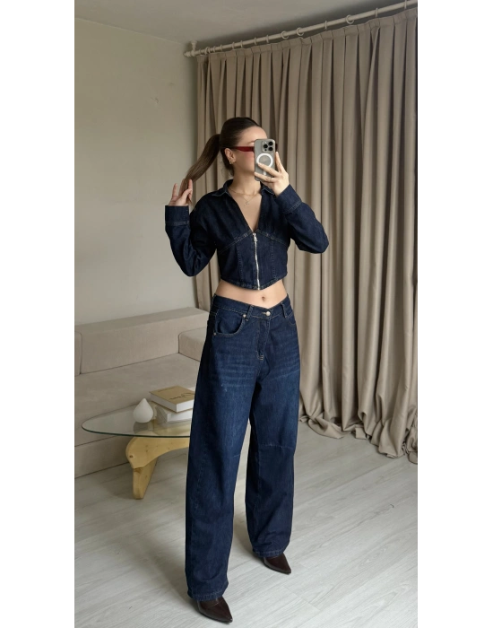 Denim Korse Kesim Pantolon Takım