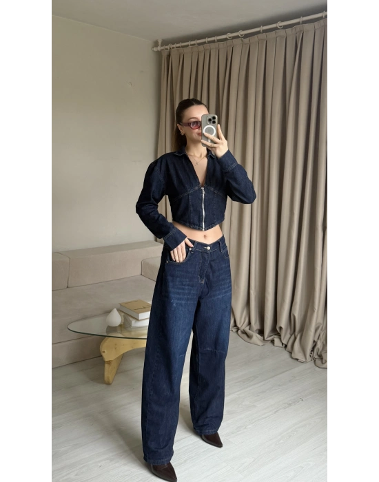 Denim Korse Kesim Pantolon Takım