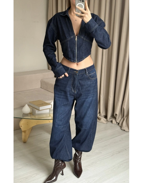 Denim Korse Kesim Pantolon Takım