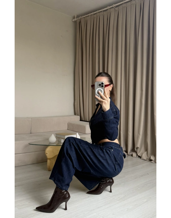 Denim Korse Kesim Pantolon Takım