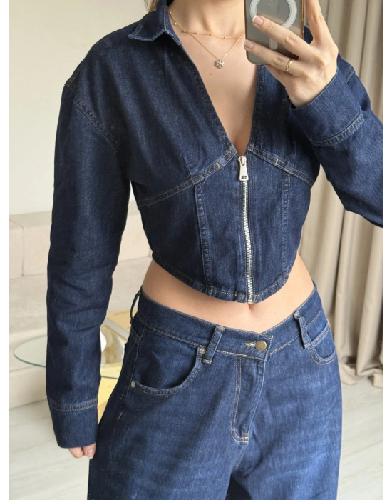 Denim Korse Kesim Pantolon Takım