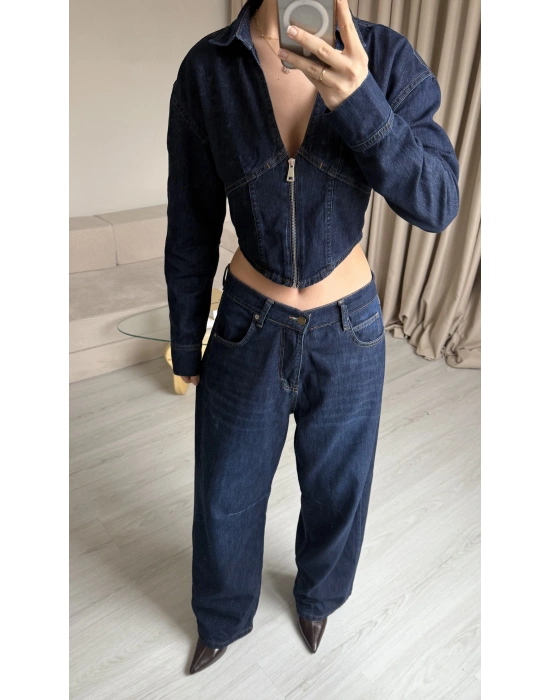 Denim Korse Kesim Pantolon Takım