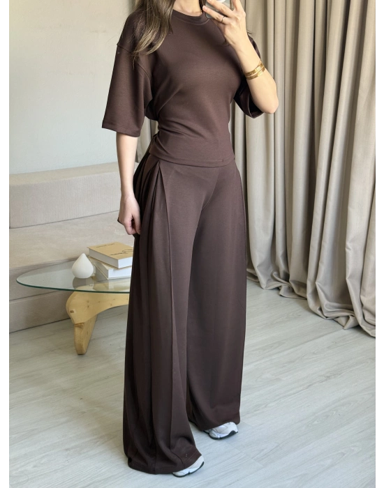 Kahve Bel Kuşaklı Modal Takım