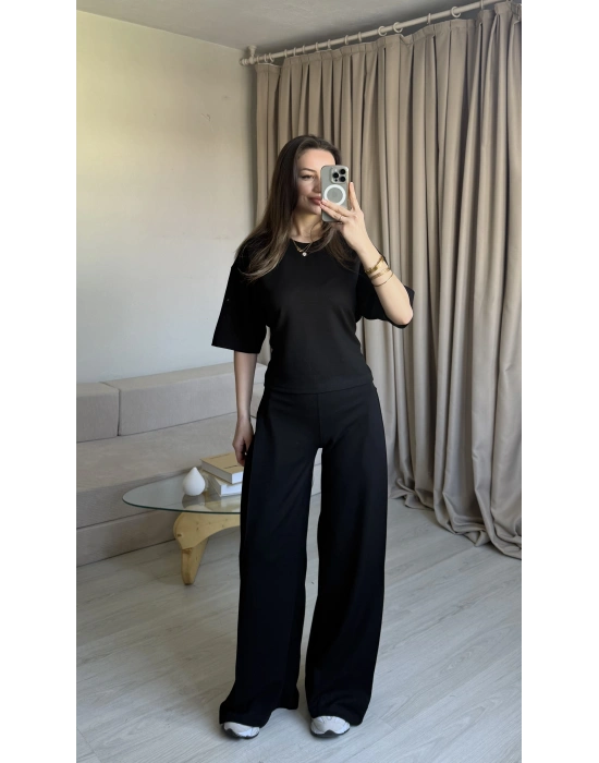 Siyah Bel Kuşaklı Modal Takım