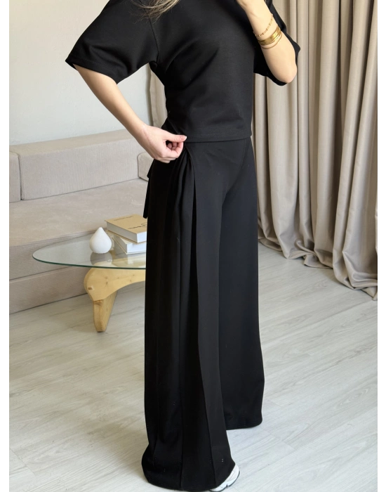 Siyah Bel Kuşaklı Modal Takım