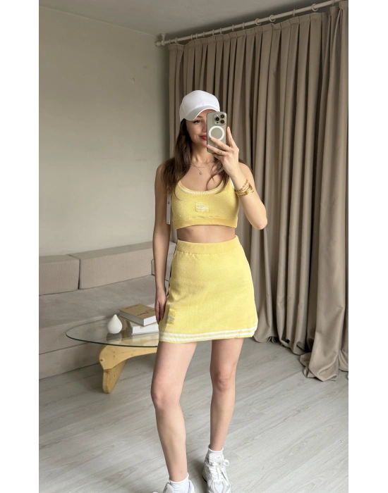 Sarı Şort Etekli Büstiyer Takım