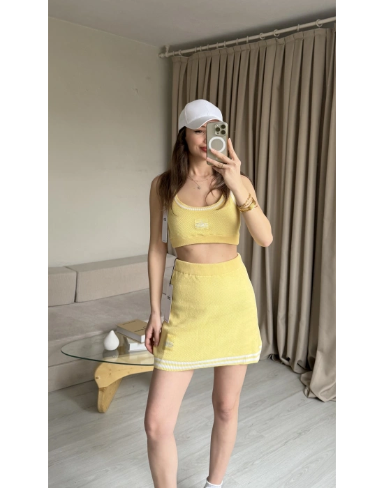 Sarı Şort Etekli Büstiyer Takım