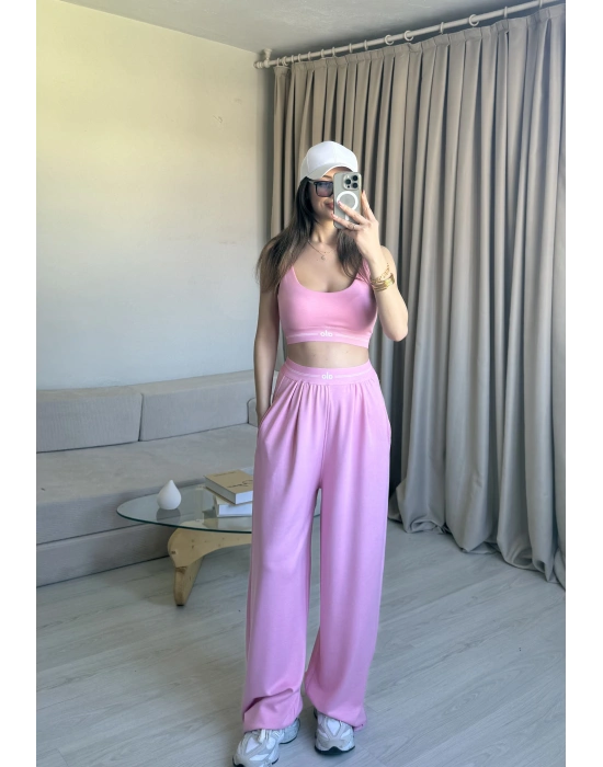 Pembe Büstiyer Eşofman Takım
