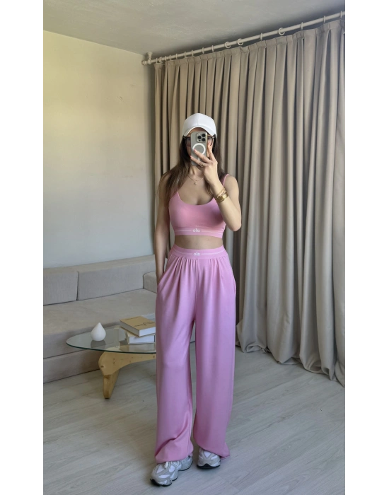 Pembe Büstiyer Eşofman Takım