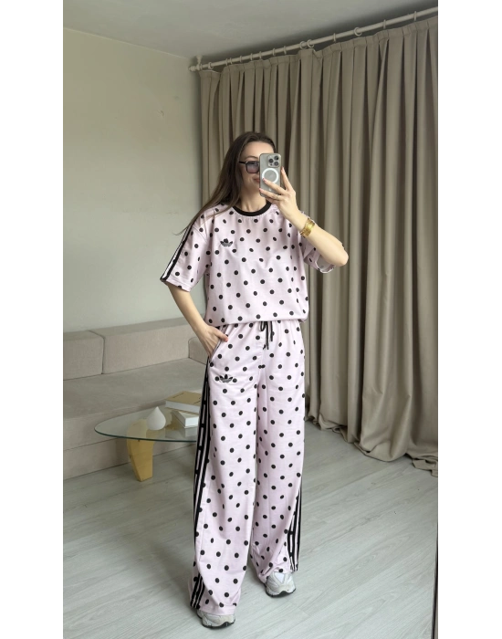 Pembe Puantiye Eşofman Takım