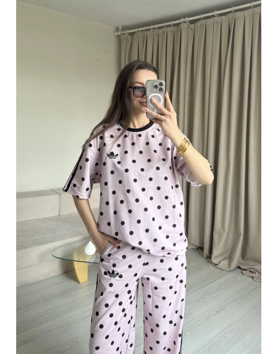 Pembe Puantiye Eşofman Takım