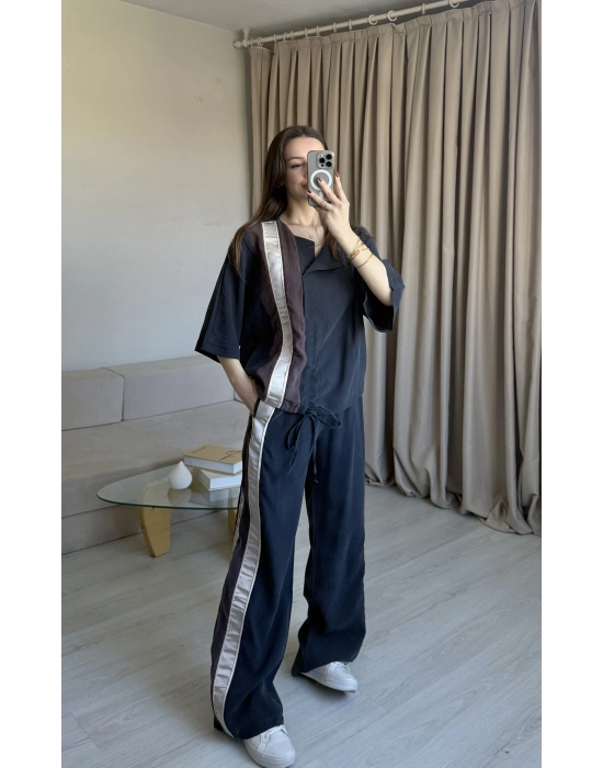 Antrasit İpkyl Tasarım Büzgülü Takım