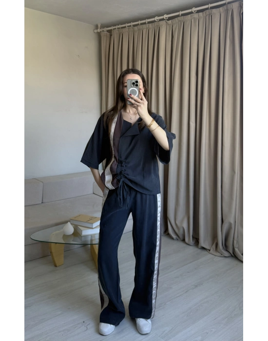 Antrasit İpkyl Tasarım Büzgülü Takım