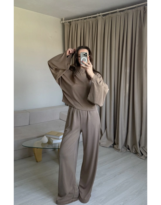 Açık Kahve Yarasa Kol Eşofman Takım