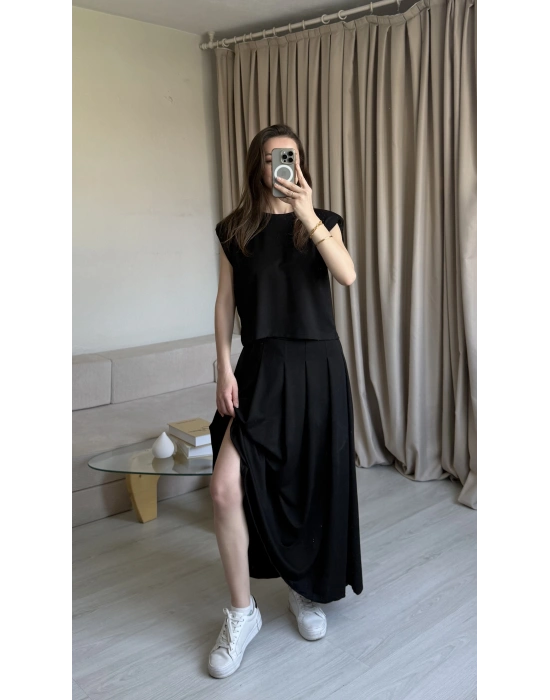 Siyah Vatkalı Modal Etek Takım