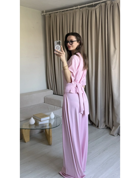 Pembe Bel Kuşaklı Modal Takım