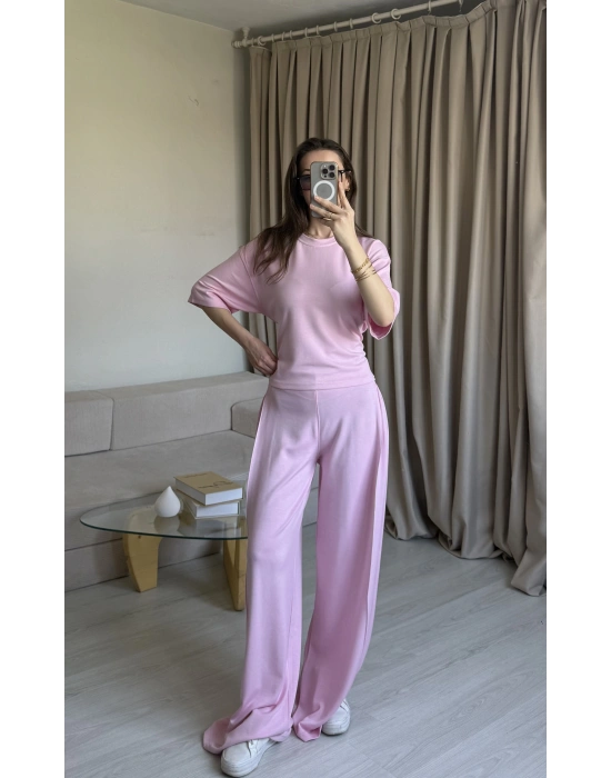 Pembe Bel Kuşaklı Modal Takım