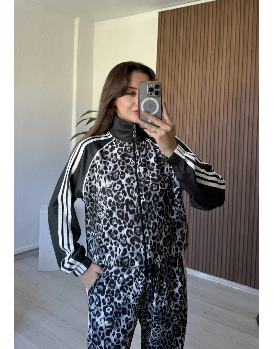 Antrasit Marka Model Leopar Eşofman Takım